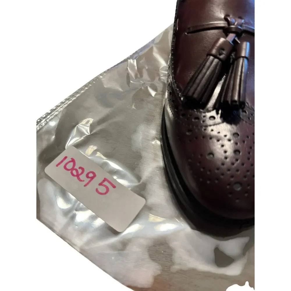 Allen Edmonds Manchester Tassel Loafer Shoe Men Size 9 Burgundy Leather